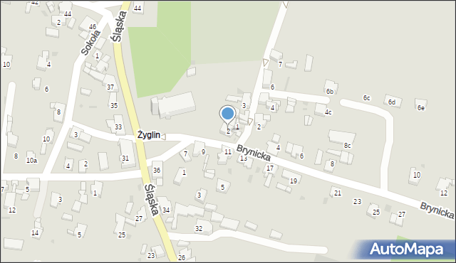 Miasteczko Śląskie, Brynicka, 2, mapa Miasteczko Śląskie