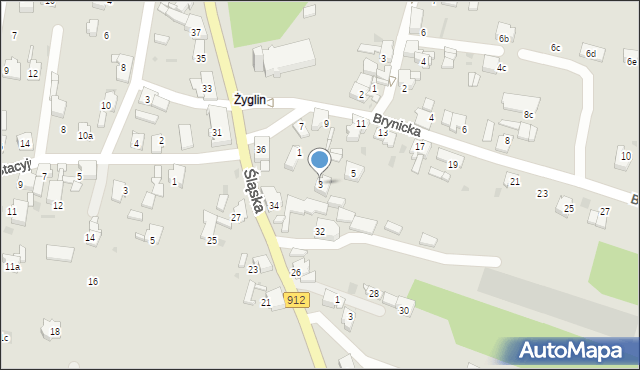 Miasteczko Śląskie, Brynicka, 3, mapa Miasteczko Śląskie