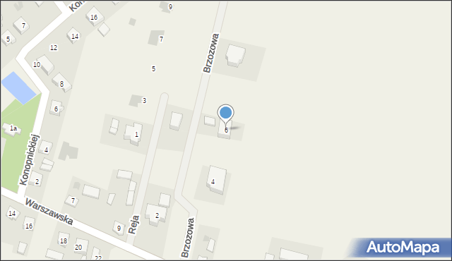 Miastków Kościelny, Brzozowa, 6, mapa Miastków Kościelny