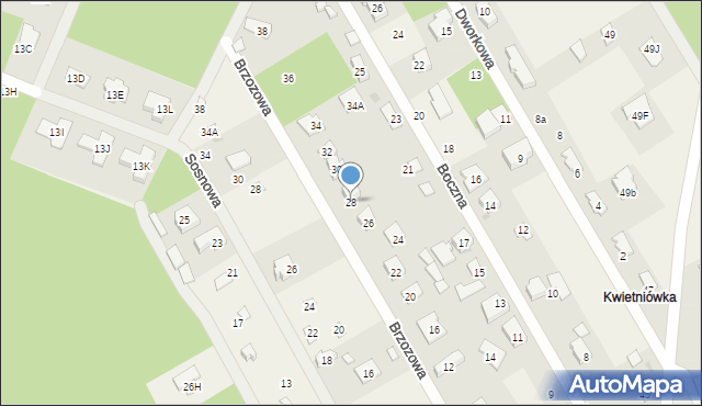 Michałów-Reginów, Brzozowa, 28, mapa Michałów-Reginów