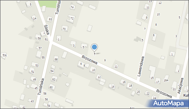 Miedziana Góra, Brzozowa, 7, mapa Miedziana Góra