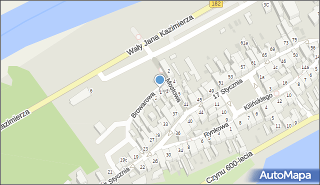 Międzychód, Browarowa, 1, mapa Międzychód