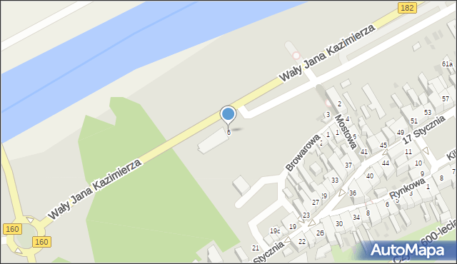 Międzychód, Browarowa, 6, mapa Międzychód