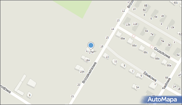 Międzychód, Brzoskwiniowa, 17A, mapa Międzychód