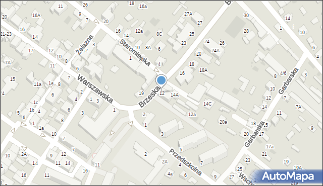 Międzyrzec Podlaski, Brzeska, 12, mapa Międzyrzec Podlaski