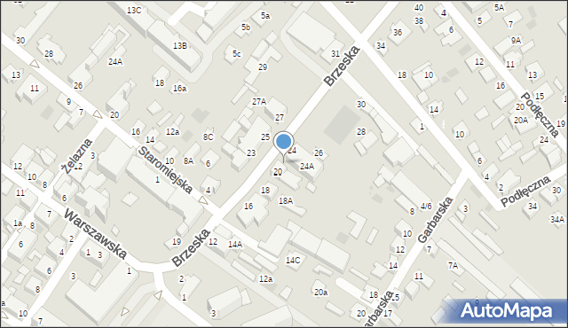 Międzyrzec Podlaski, Brzeska, 22, mapa Międzyrzec Podlaski