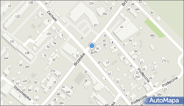 Międzyrzec Podlaski, Brzeska, 34, mapa Międzyrzec Podlaski