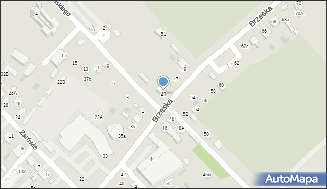 Międzyrzec Podlaski, Brzeska, 43, mapa Międzyrzec Podlaski