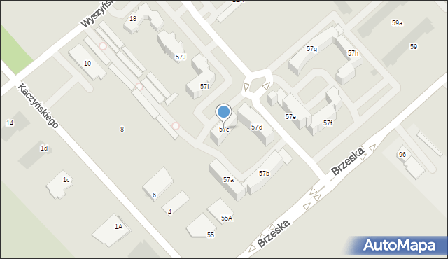Międzyrzec Podlaski, Brzeska, 57c, mapa Międzyrzec Podlaski