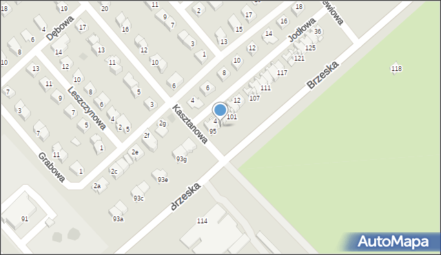 Międzyrzec Podlaski, Brzeska, 97, mapa Międzyrzec Podlaski