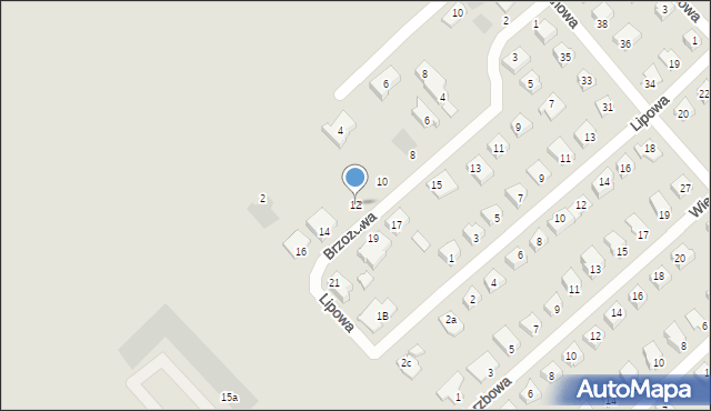 Międzyrzec Podlaski, Brzozowa, 12, mapa Międzyrzec Podlaski