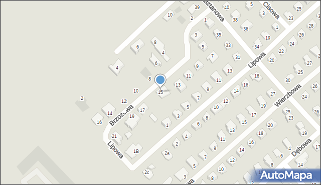 Międzyrzec Podlaski, Brzozowa, 15, mapa Międzyrzec Podlaski