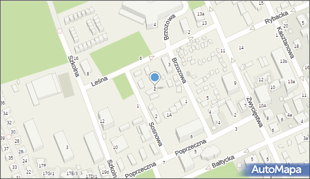 Międzywodzie, Brzozowa, 2, mapa Międzywodzie