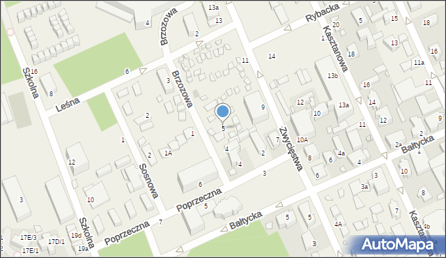 Międzywodzie, Brzozowa, 5, mapa Międzywodzie