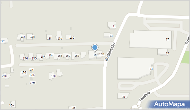 Mielec, Brekieszów, 15, mapa Mielca