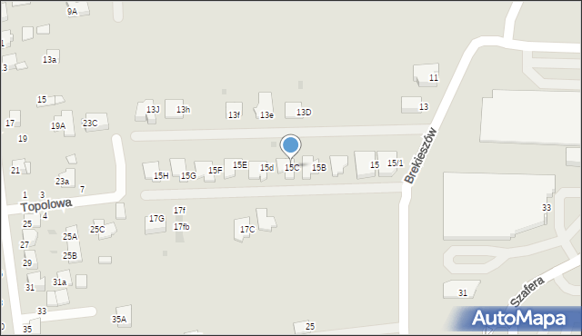 Mielec, Brekieszów, 15C, mapa Mielca