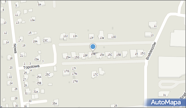 Mielec, Brekieszów, 15E, mapa Mielca