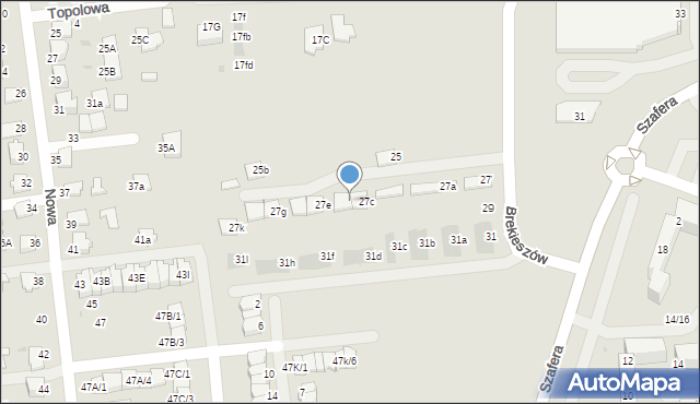 Mielec, Brekieszów, 27d, mapa Mielca