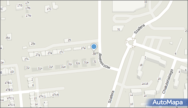 Mielec, Brekieszów, 29, mapa Mielca