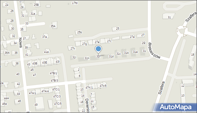 Mielec, Brekieszów, 31f, mapa Mielca