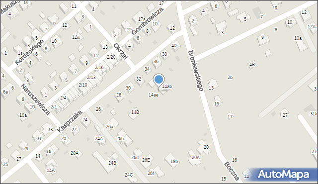 Mielec, Broniewskiego, 14ad, mapa Mielca