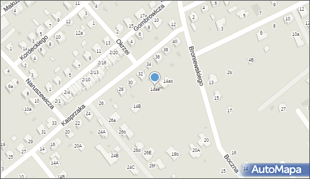 Mielec, Broniewskiego, 14ae, mapa Mielca