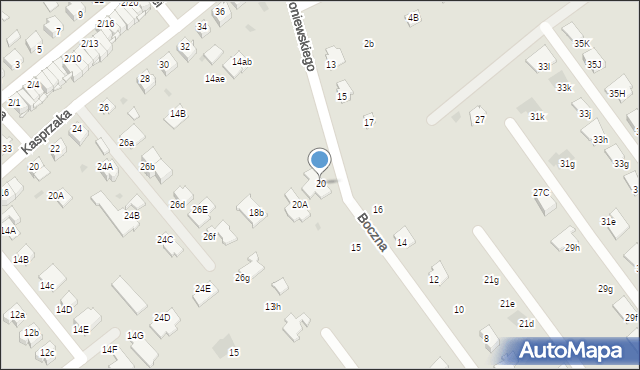 Mielec, Broniewskiego, 20, mapa Mielca