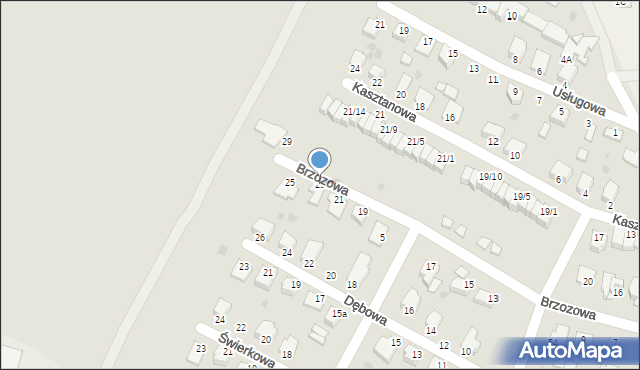 Mielec, Brzozowa, 23, mapa Mielca