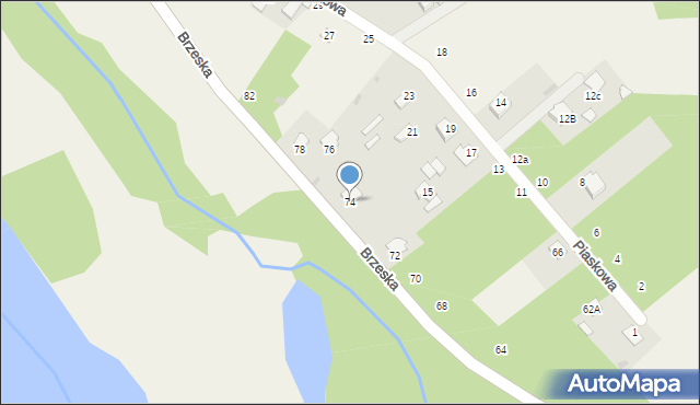 Mielnik, Brzeska, 74, mapa Mielnik