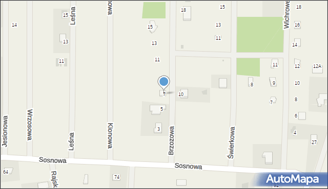 Mieroszyno, Brzozowa, 7, mapa Mieroszyno