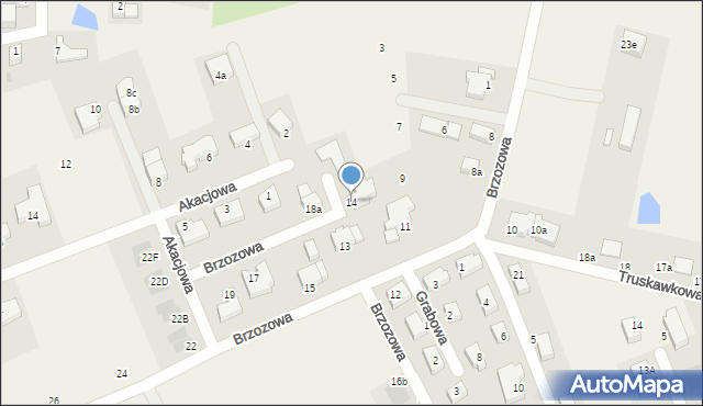 Mierzyn, Brzozowa, 14, mapa Mierzyn
