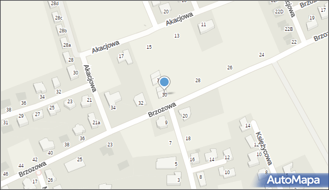Mierzyn, Brzozowa, 30, mapa Mierzyn