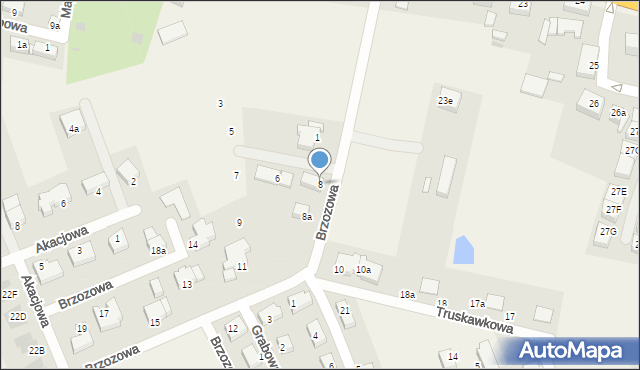 Mierzyn, Brzozowa, 8, mapa Mierzyn