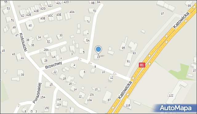 Mikołów, Brzechwy Jana, 13, mapa Mikołów