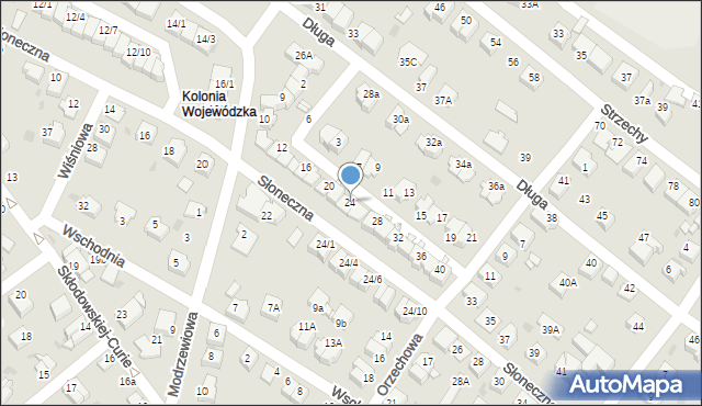 Mikołów, Brzoskwiniowa, 24, mapa Mikołów