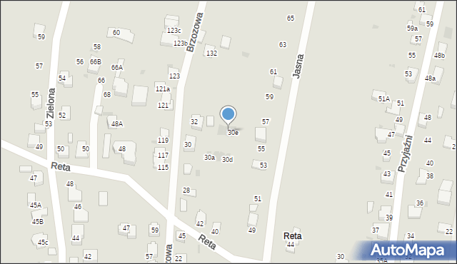 Mikołów, Brzozowa, 30f, mapa Mikołów