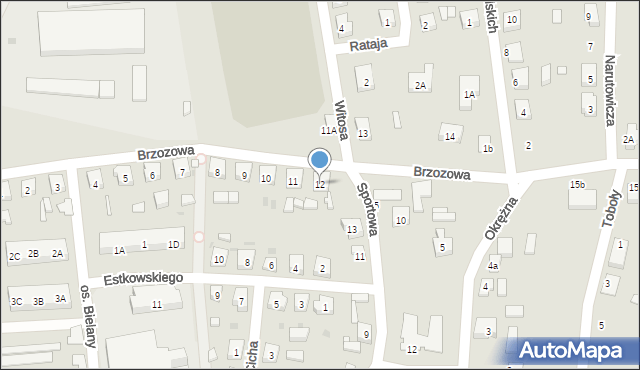 Mikstat, Brzozowa, 12, mapa Mikstat