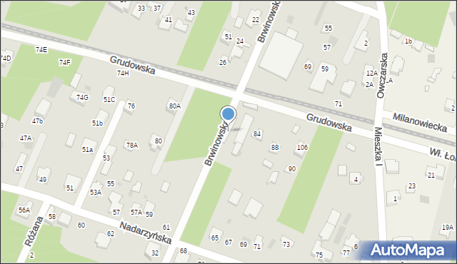 Milanówek, Brwinowska, 21, mapa Milanówek