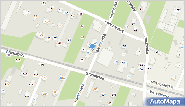 Milanówek, Brwinowska, 26A, mapa Milanówek