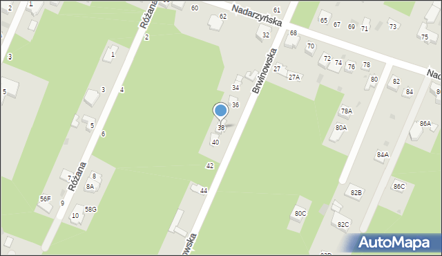 Milanówek, Brwinowska, 38, mapa Milanówek