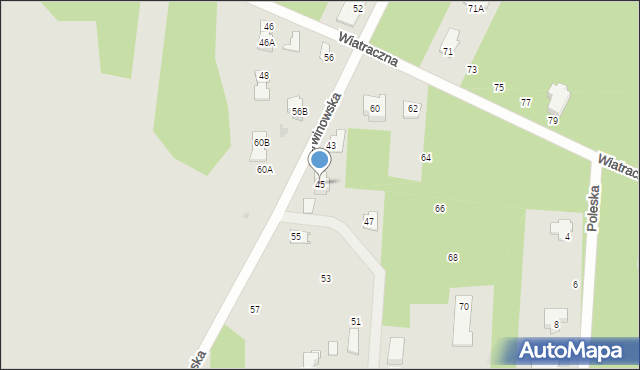 Milanówek, Brwinowska, 45, mapa Milanówek