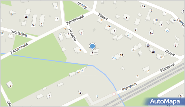 Milanówek, Brzuzka Aleksandra, 3, mapa Milanówek