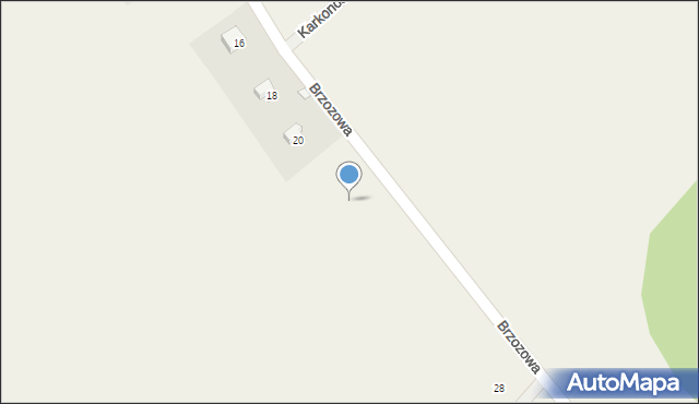 Miłków, Brzozowa, 22, mapa Miłków
