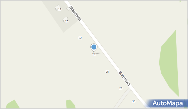 Miłków, Brzozowa, 24, mapa Miłków