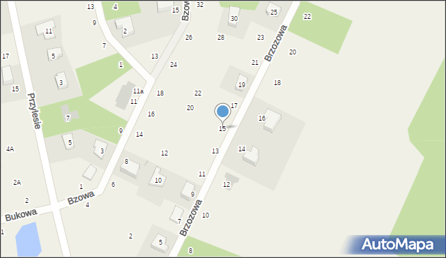 Miłoszyce, Brzozowa, 15, mapa Miłoszyce