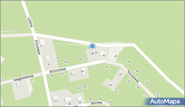 Miłoszyce, Brzozowa, 44, mapa Miłoszyce