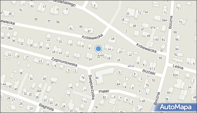 Mińsk Mazowiecki, Brzóski Stanisława, ks., 22, mapa Mińsk Mazowiecki
