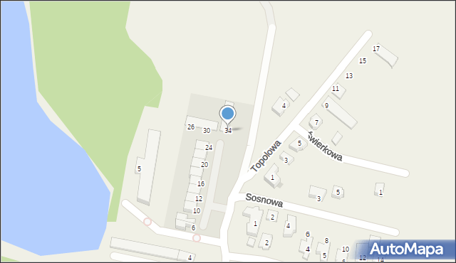 Mirków, Brzozowa, 34, mapa Mirków