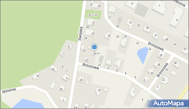 Miszewko, Brzozowa, 17, mapa Miszewko