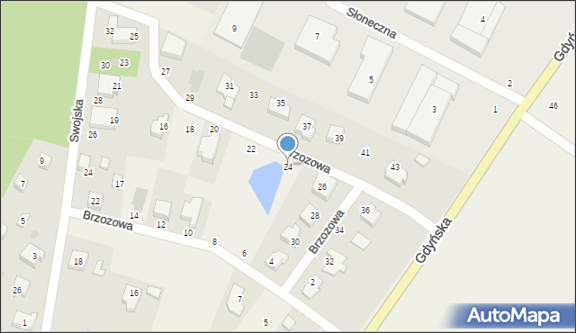 Miszewko, Brzozowa, 24, mapa Miszewko